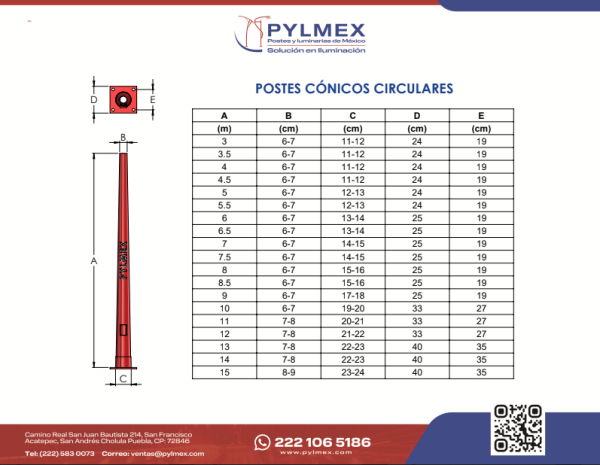 Poste Cónico Circular