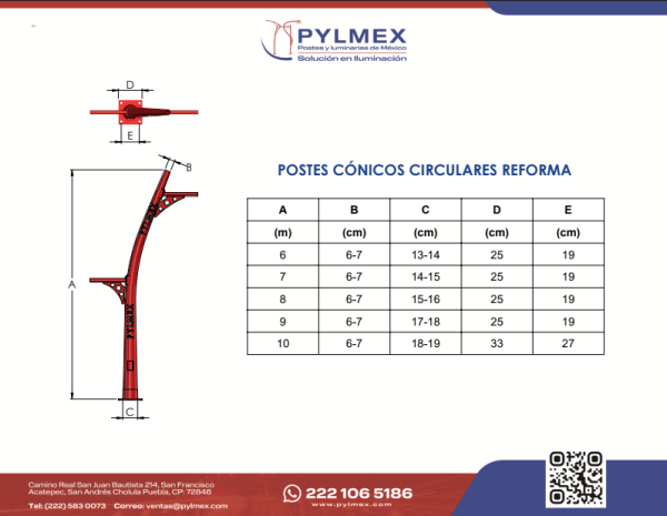 Poste Cónico Circular Reforma
