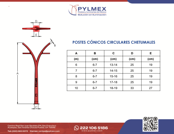 Poste Cónico Circular Chetumal